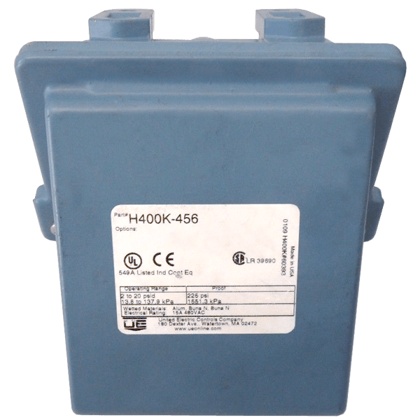 United Electric Differential Pressure Switch, 400 Series Type H400K Models 455 to 559